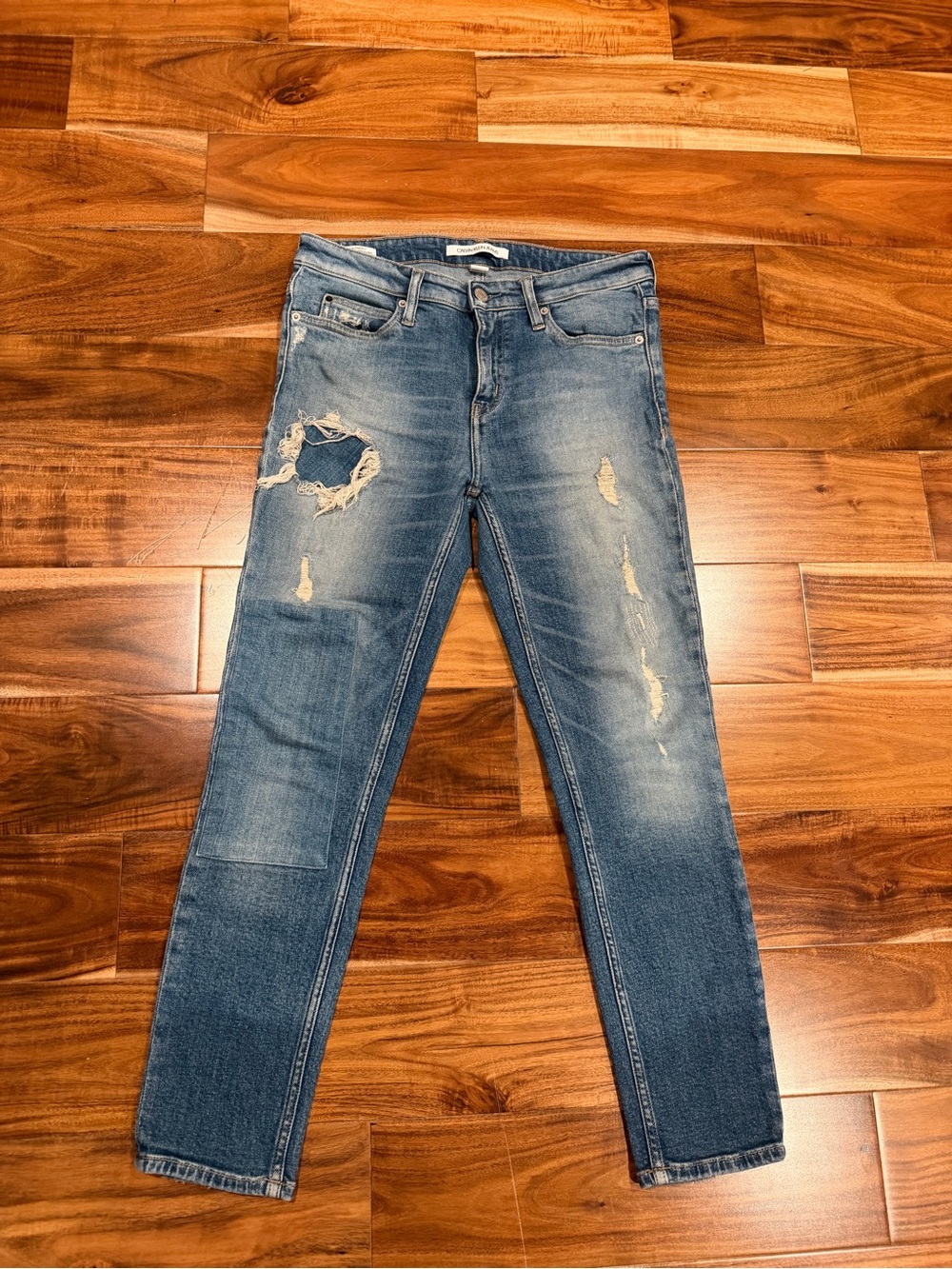 Calvin Klein Distressed Blue Skinny Jeans